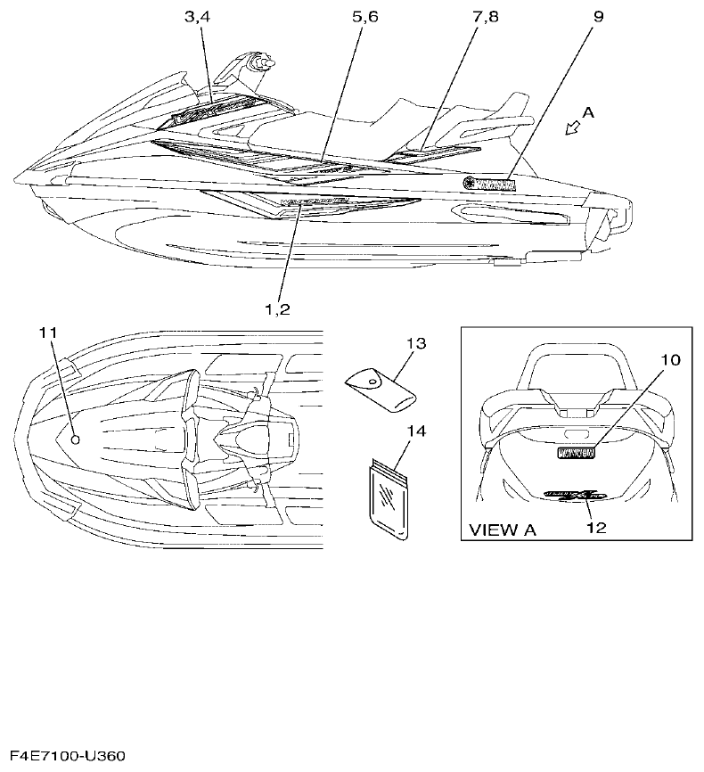Yamaha VX18002019F4E7(F6G GRAPHICS parts diagram